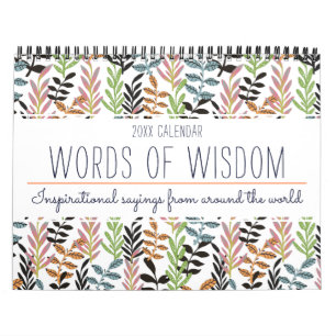 Elegant Colourful Inspirational Quote Floral 2022 Calendar