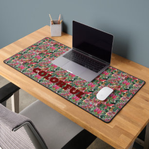 Elegant Colourful Leave Pattern Desk Mat