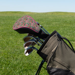 Elegant Colourful Leave Pattern Golf Head Cover