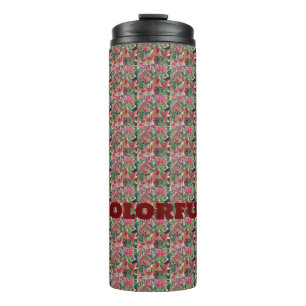 Elegant Colourful Leave Pattern Thermal Tumbler