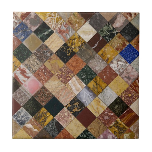 Elegant Colourful Marble Agate Stone Texture Ceramic Tile (Front)