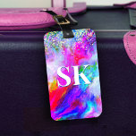 Elegant colourful marble art glitter white luggage tag<br><div class="desc">Elegant colourful marble art glitter white luggage tag. Beautiful, modern and cool for the trend-savvy and art-loving hip trendsetter. This stylish sophisticated design would be great for girls who enjoy classy sparkly designs. Show off your personal style, look fashionable, trendy and feel stylish and travel with style with a unique...</div>