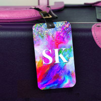 Elegant colourful marble art glitter white