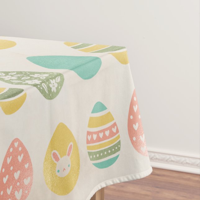 Elegant Colourful Pastel Eggs Easter Brunch Tablecloth (In Situ)
