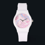 Elegant colourful pastel pink blue orange marble watch<br><div class="desc">Modern and colourful marble look.</div>