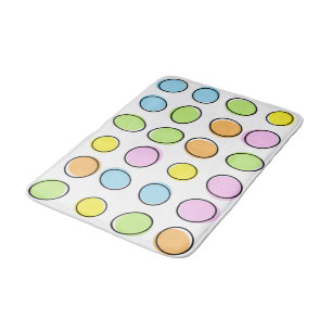 Elegant Colourful Pastel Retro Ovals Pattern Bath Mat