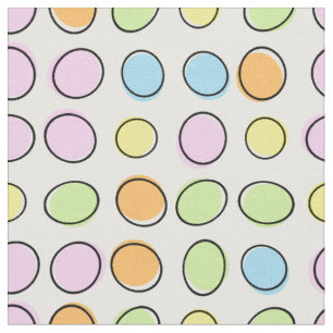 Elegant Colourful Pastel Retro Ovals Pattern Fabric