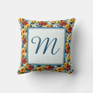 Elegant Colourful Personalised Modern Floral Chic Cushion