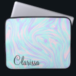 elegant colourful pink blue purple white marble laptop sleeve<br><div class="desc">Beautiful candy colours and elegant marble look.</div>