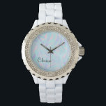 elegant colourful pink blue purple white marble watch<br><div class="desc">Beautiful candy colours and elegant marble look.</div>