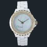 elegant colourful pink blue purple white marble watch<br><div class="desc">Beautiful candy colours and elegant marble look.</div>