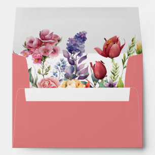 Elegant Colourful Pink Spring Floral Envelope