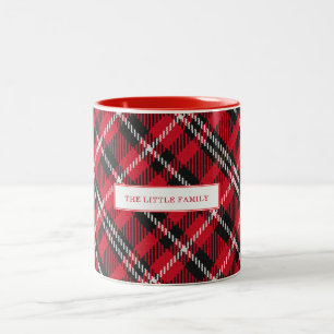 Elegant Colourful Plaid Christmas Personalised Two-Tone Coffee Mug