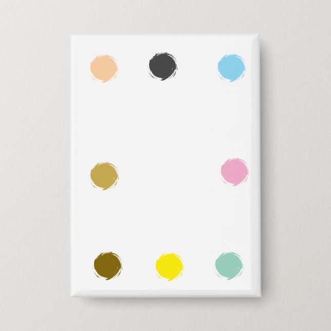 Elegant Colourful Polka Dot Pattern   Button (Front)