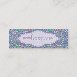 Elegant Colourful Purple Tint Glitter & Sparkles 3 Mini Business Card