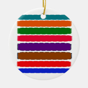 Elegant Colourful Rainbow Slices Pattern Ceramic Tree Decoration