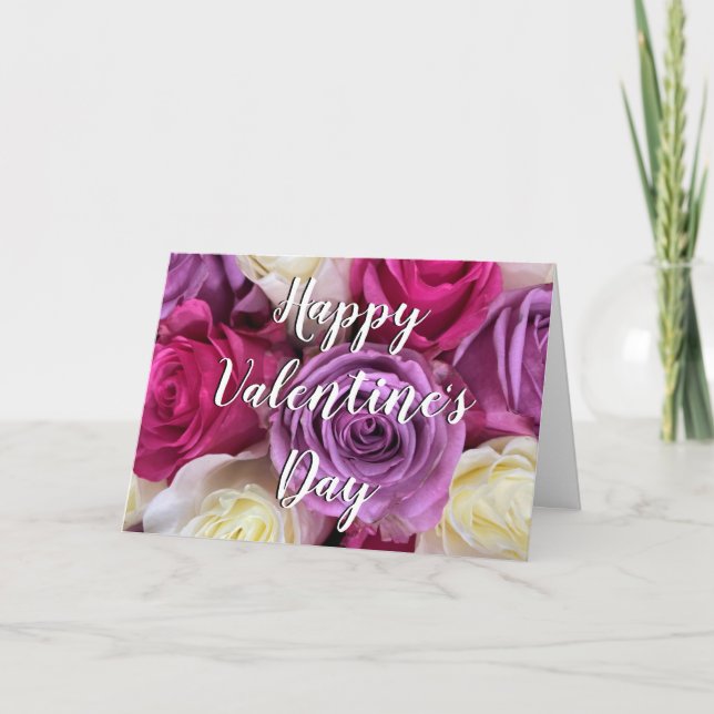 Elegant Colourful Roses Floral Best Friend  Card (Front)