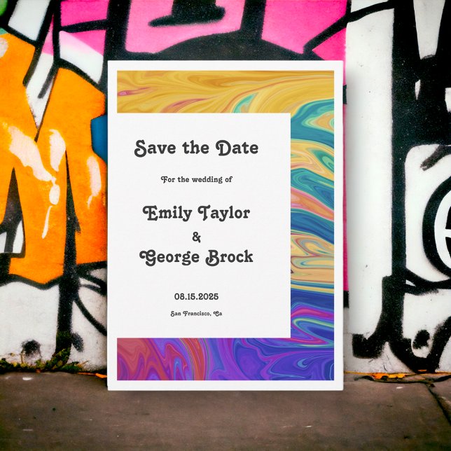 Elegant Colourful Seamless Abstract Modern Wedding Save The Date (Creator Uploaded)