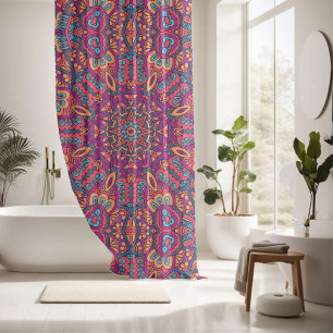 Elegant colourful seamless pattern shower curtain