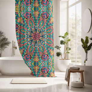 Elegant colourful seamless pattern shower curtain