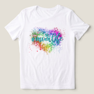 Elegant Colourful sparking glitter heart mum life Tri-Blend Shirt