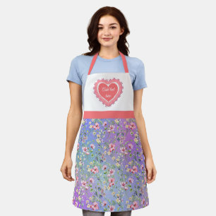 Elegant Colourful Spring Floral Watercolor Pattern Apron