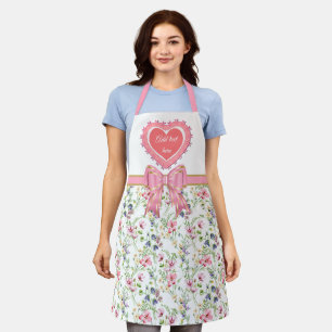 Elegant Colourful Spring Floral Watercolor Pattern Apron