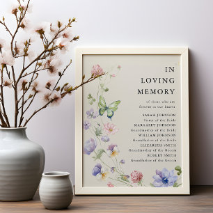 Elegant Colourful Spring Wildflower Wedding Poster