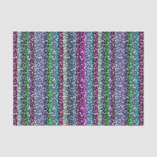 Elegant Colourful Stripes Glitter Tissue Paper