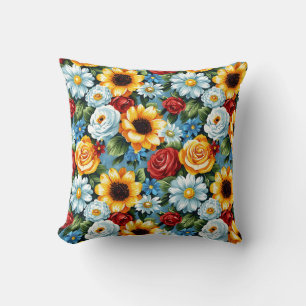 Elegant Colourful Stylish Romantic Floral Chic Cushion