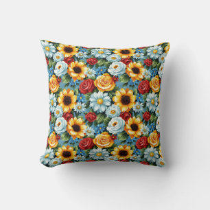Elegant Colourful Stylish Romantic Floral Chic  Cushion