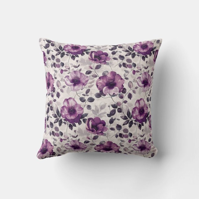 Elegant Colourful Stylish Romantic Floral Chic Cushion (Back)