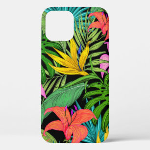 Elegant Colourful Summer Tropical Floral Leaves    iPhone 12 Pro Case