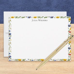 Elegant Colourful Summer Wildflowers Personalised Card