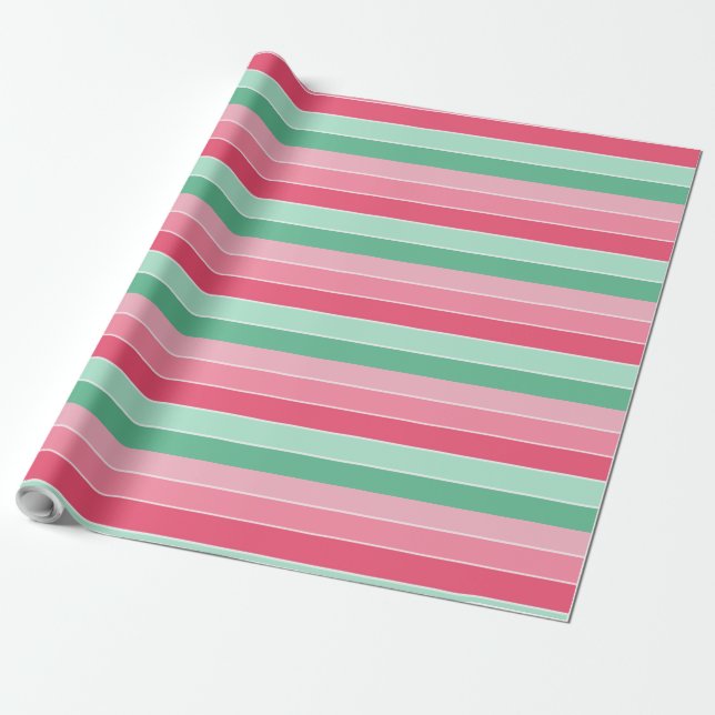 Elegant Colourful Trendy Pink Red Green Modern Wrapping Paper (Unrolled)