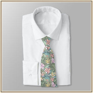 Elegant Colourful Tropical Floral Neck Tie