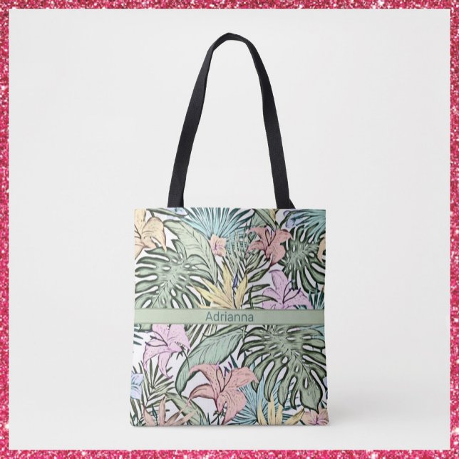 Elegant Colourful Tropical Floral Tote Bag (Creator Uploaded)