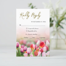 Elegant Colourful Tulip Florals RSVP Card