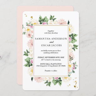 Elegant Colourful Watercolor Beauty Floral Frame  Invitation