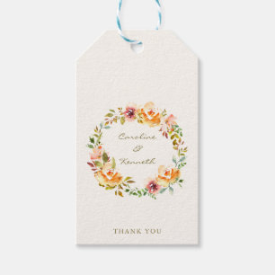 Elegant Colourful Watercolor Floral Wedding Custom Gift Tags