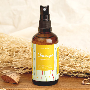 Elegant Colourful Wavy Lines Cosmetic Bottle Label