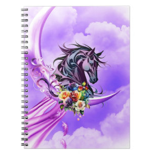 Elegant colourful wild horse notebook