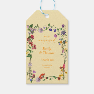 elegant colourful wildflower wedding engagement gift tags