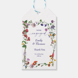elegant colourful wildflower wedding engagement gift tags