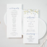 Elegant Colourful Wildflower Wedding Program<br><div class="desc">This elegant colourful wildflower wedding program is perfect for a rustic wedding. The design features green,  yellow,  purple,  blue watercolor colourful meadow flowers.</div>