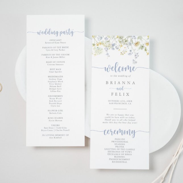 Elegant Colourful Wildflower Wedding Program (Creator Uploaded)