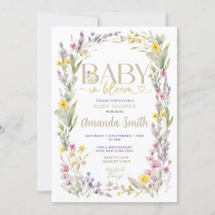 Elegant Colourful Wildflowers Baby Shower Invitation
