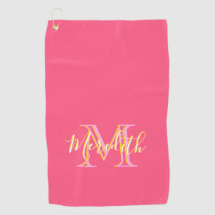 Elegant Colours Lilacs Gold Custom Monogram Name Golf Towel