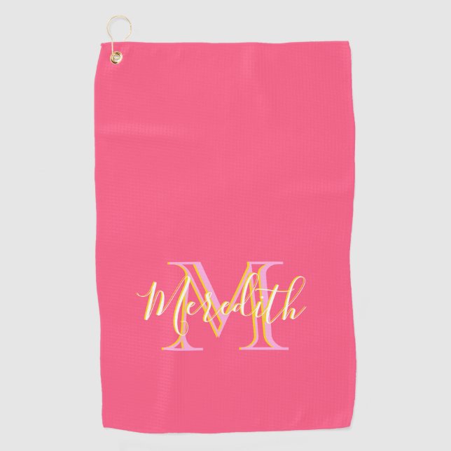 Elegant Colours Lilacs Gold Custom Monogram Name  Golf Towel (Front)