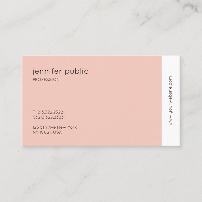 Elegant Colours Modern Professional Pretty Plain Business Card (Front)